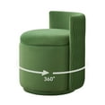 thumbnail image 1 of Velvet Swivel Vanity Chair with Storage, Swivel Makeup Chair with Wave Back, No Assembly Small Accent Stool for Bedroom, Dressing, Living Room,Green, 1 of 15