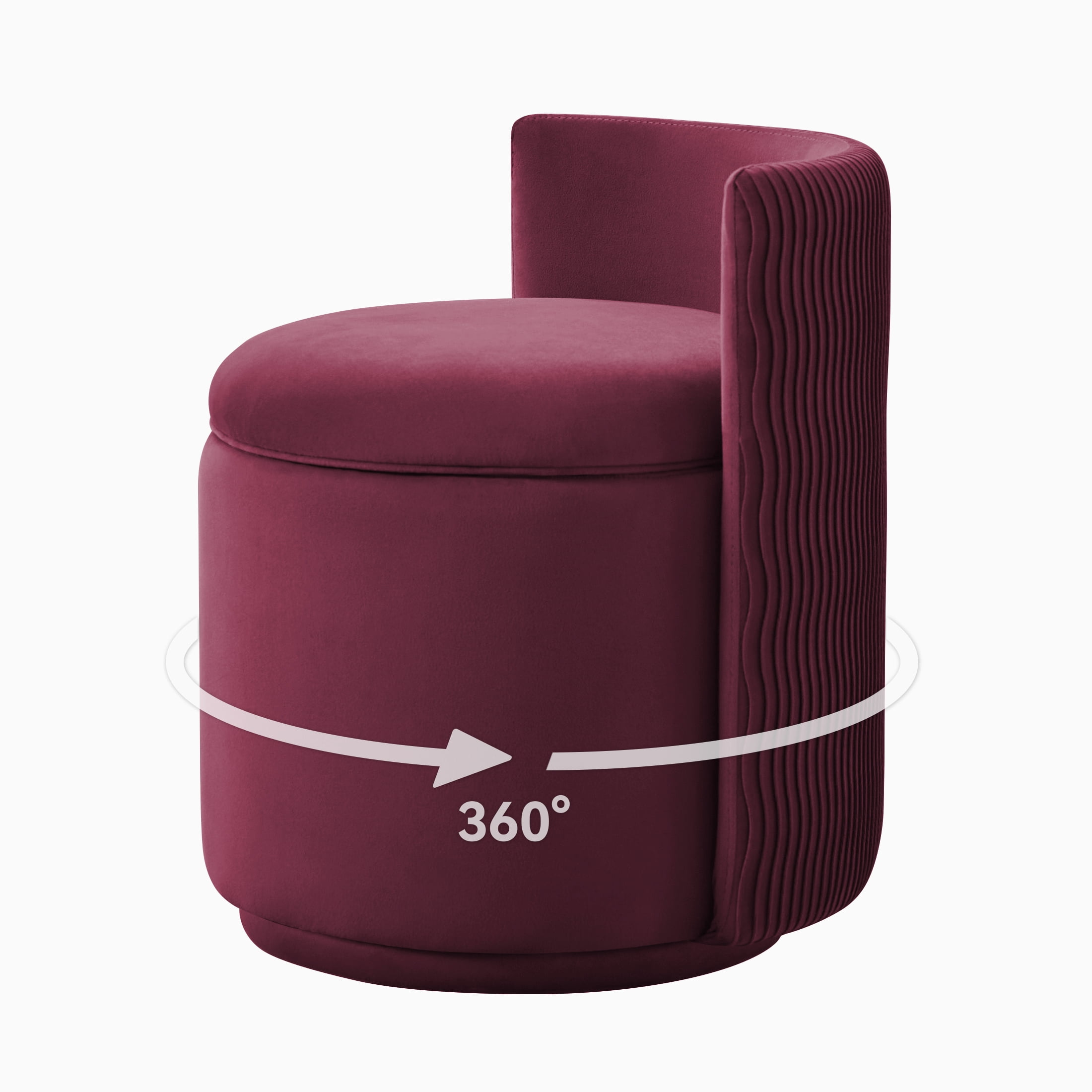 WUTUTUEE Velvet Swivel Vanity Chair, No Assembly, Wave Backrest ...