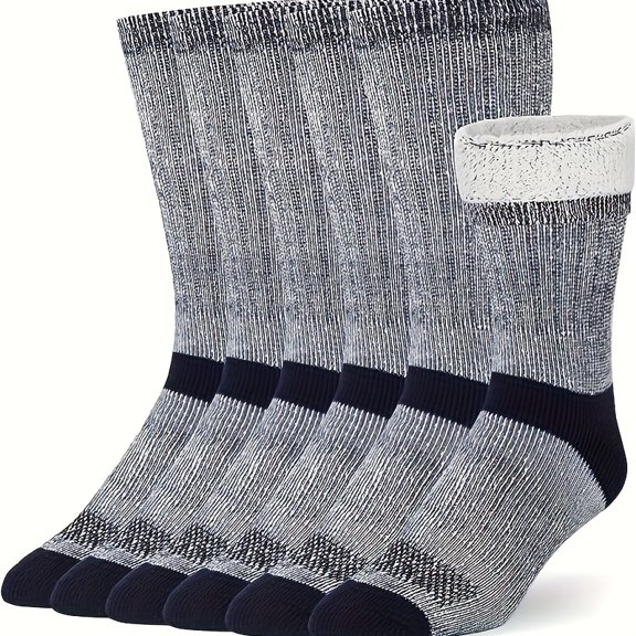 Velvet Velvet Hiking Socks for Warmth, Round Neck, Winter Boot Socks, Suitable for Both Men And Women, Pack of 3 Pairs.