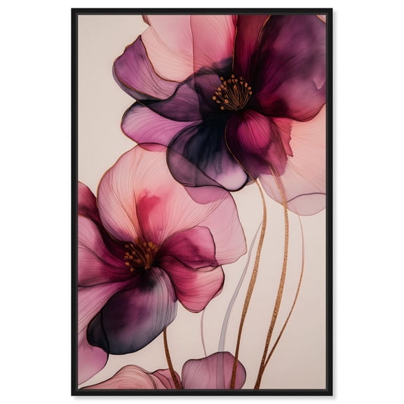 Velvet Verse III Canvas Flower Wall Art by Art Remedy, Black Frame, 24 x 36