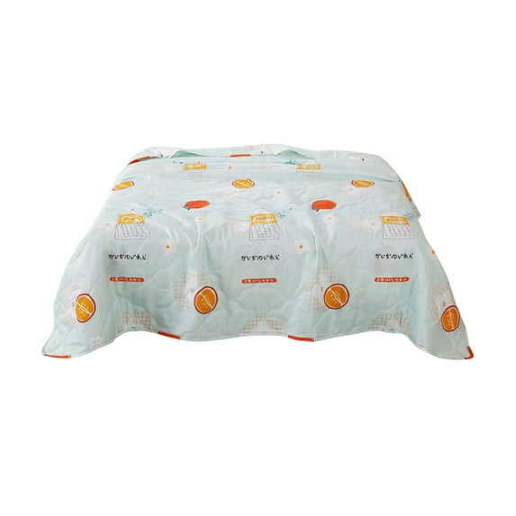 Velvet Washed Summer Air Conditioning Quilt Lightweight Bedding - Reactive Printed Cooling Blanket Single(A) 59x39.3 Inch Premium Fiber Fill