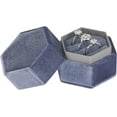 thumbnail image 1 of Velvet Wedding Ring Box 1 2 3 Slots, Ring Box Holder Storge Case for Wedding Day Engagement Proposal Ceremony (Grey, 3 SLOTS), 1 of 14