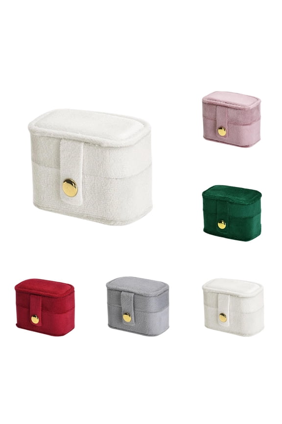 Velvet Wedding Ring Pillow Box For Proposal, Engagement Ring Holder Storage Box For Earrings Jewelry, Soft Plush Lined Keepsake For Ceremony