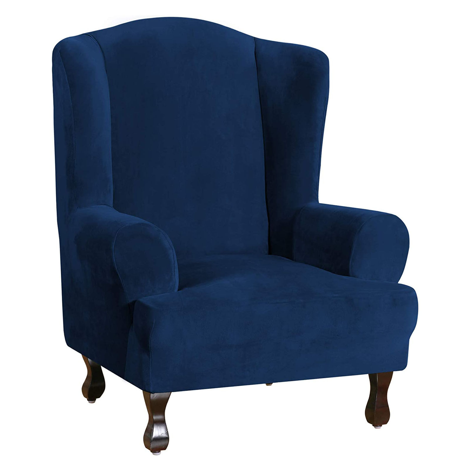 Velvet Wing Chair Slipcover, Stretch Plush Wing Chair Covers Soft