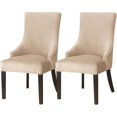 thumbnail image 1 of Velvet Wingback Side Chair Cover Slipcover Stretch Washable Sloping Armchair Accent Chair Protector Seat Cover for Dining Room Banquet Home Party Decor 2PACK, 1 of 12