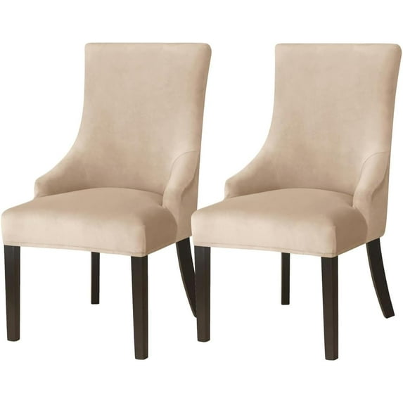 Velvet Wingback Side Chair Cover Slipcover Stretch Washable Sloping Armchair Accent Chair Protector Seat Cover for Dining Room Banquet Home Party Decor 2PACK