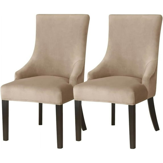 Velvet Wingback Side Chair Cover Slipcover Stretch Washable Sloping Armchair Accent Chair Protector Seat Cover for Dining Room Banquet Home Party Decor 2PACK