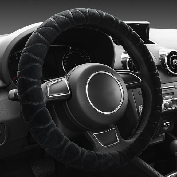 Velvet Winter Steering Wheel Cover, Non-slip Car Steering Wheel Protector for Safe Driving and Cold Weather Warmth, Easy Installation Car Interior Accessory