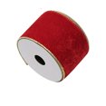 thumbnail image 1 of Velvet Wired Ribbon, Christmas Ribbon, 2.5 Inch Khaki Gold Crushed Velvet Ribbon for Gift Wrapping and Tree Decoration, 10 Yards Long, Polyester Material, Wired Edges for Easy Shaping, 1 of 6