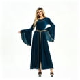 thumbnail image 1 of Velvet Witch Long Dress, Queen Costume Women, Queen Dress, Women Renaissance Dress Medieval Costume for Women Long Dress Plus Size Velvet Queen Dresses Halloween Costume, Blue L, 1 of 8