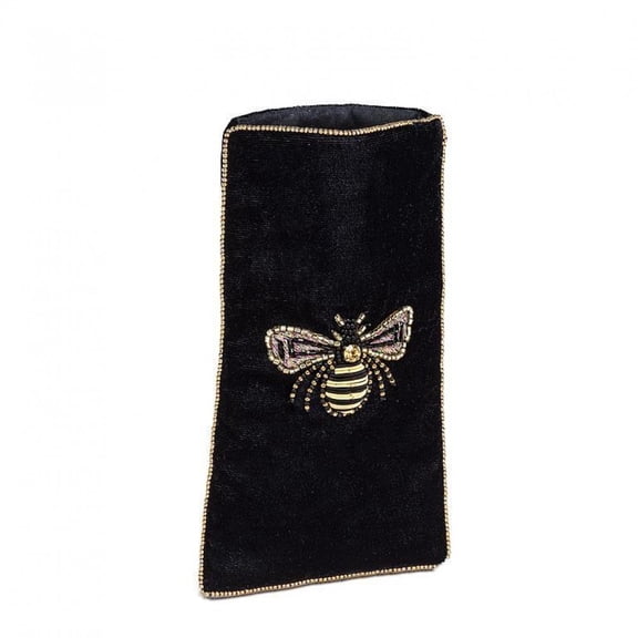 MDR Trading Inc. AB-90-ROYALE-03-BEE Velvet With Beaded 3D Bee Eye Glass Pouch