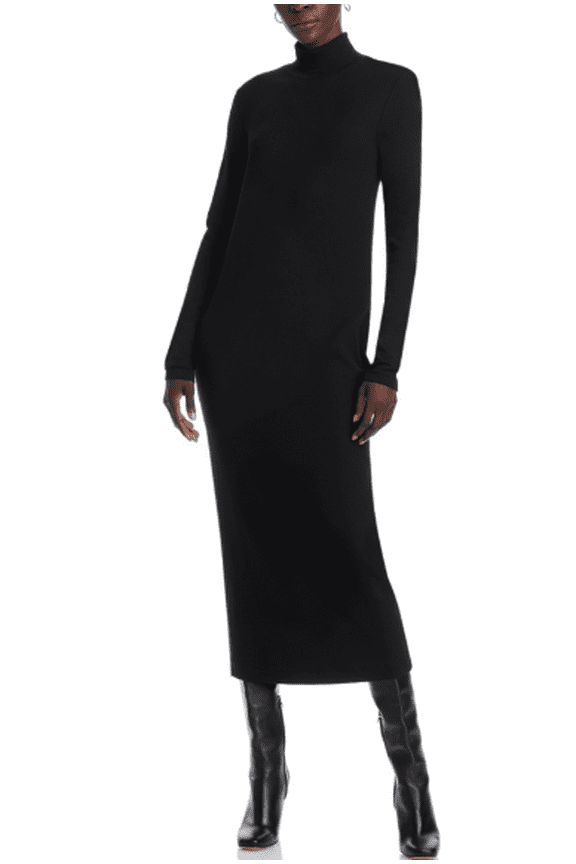 Womens Tea Length Ribbed Bodycon Dress