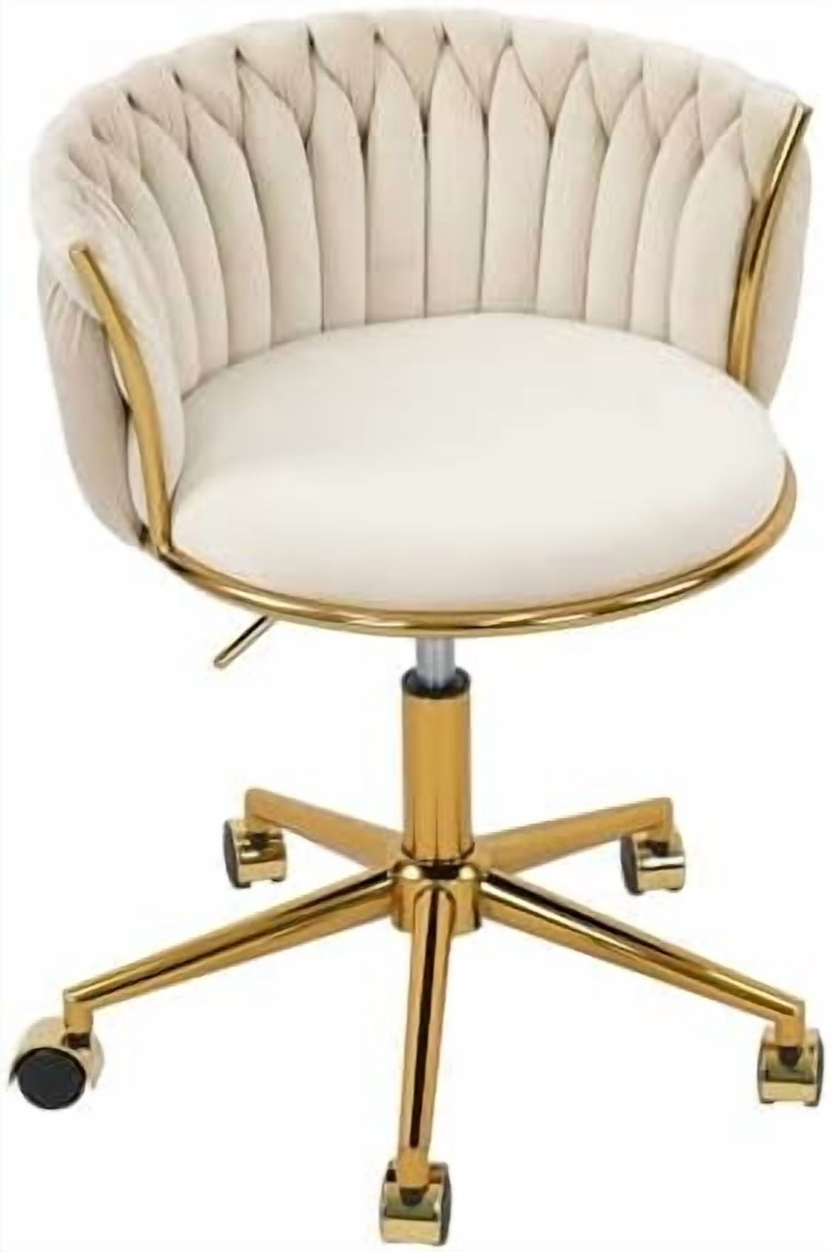 Velvet Woven Home Office Chair, Modern Swivel Desk Chair with Wheels ...