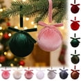 thumbnail image 1 of Velvet Wrapped Christmas Ball Ornament with Bow,Fabric Covered Hanging Bauble,Elegant Decor for Christmas Tree,Doorknob,Window Handle And Holiday Interior Styling, 1 of 7