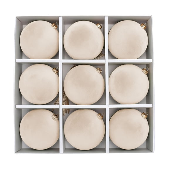 Velvet For Xmas 9 PCS Velvet Xmas 3.15'' Flocked Xmas Baubles Shatterproof Xmas Home Party Winter Mantle Decorations for Living Room Christmas Beaded Garland with Lights Curtains Car Skeleton Garland