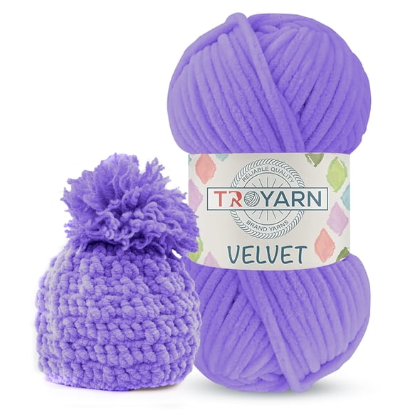 Velvet Yarn for Crocheting - Chenille Yarn, 100g (132 Yards) Amigurumi Yarn, Fluffy Yarn, Plush Yarn, Baby Blanket Yarn for Crocheting, Size 6