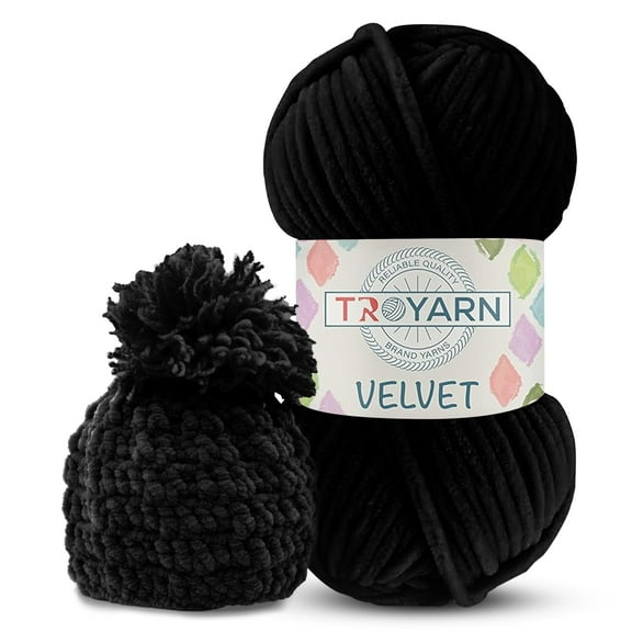 Velvet Yarn for Crocheting - Chenille Yarn, 100g (132 Yards) Amigurumi Yarn, Fluffy Yarn, Plush Yarn, Baby Blanket Yarn for Crocheting, Size 6