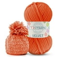 thumbnail image 1 of Velvet Yarn for Crocheting - Chenille Yarn, 100g (132 Yards) Amigurumi Yarn, Fluffy Yarn, Plush Yarn, Baby Blanket Yarn for Crocheting, Size 6, 1 of 7