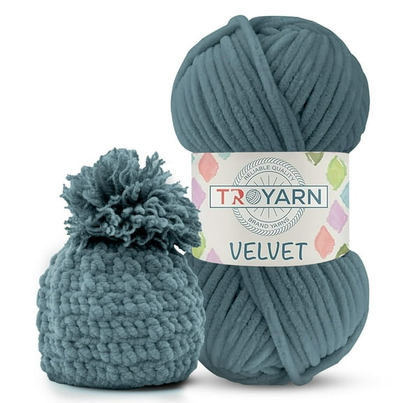 Velvet Yarn for Crocheting - Chenille Yarn, 100g (132 Yards) Amigurumi Yarn, Fluffy Yarn, Plush Yarn, Baby Blanket Yarn for Crocheting, Size 6