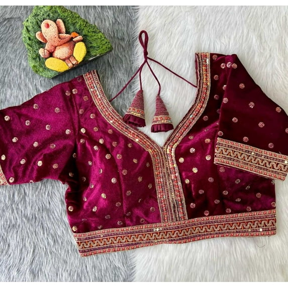 Velvet blouse | readymade blouse for saree/ lehenga