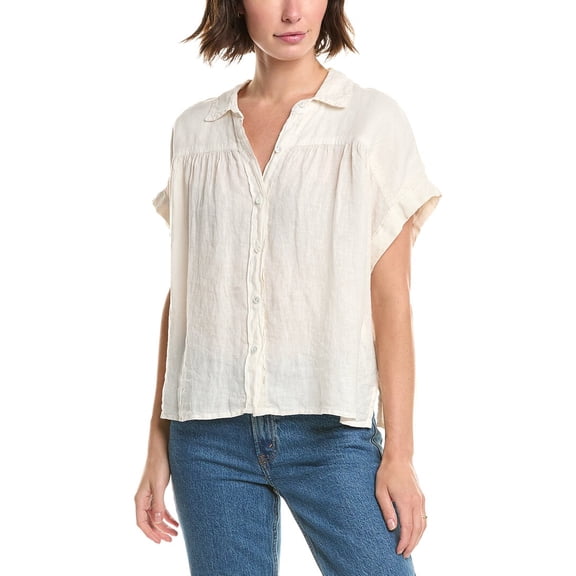 Velvet by Graham & Spencer womens  Aria Linen Top, l, White