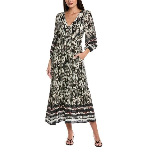 Velvet by Graham & Spencer womens Balloon Sleeve Midi Dress, m, Black