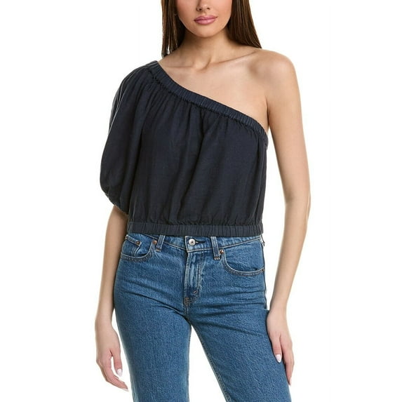 Velvet by Graham & Spencer womens Laleen Linen Blouse, m, Blue