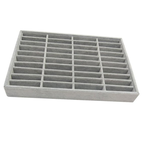 Velvet with 40 Slot Bangle Bracelets Display Jelry Case Organizer Gray