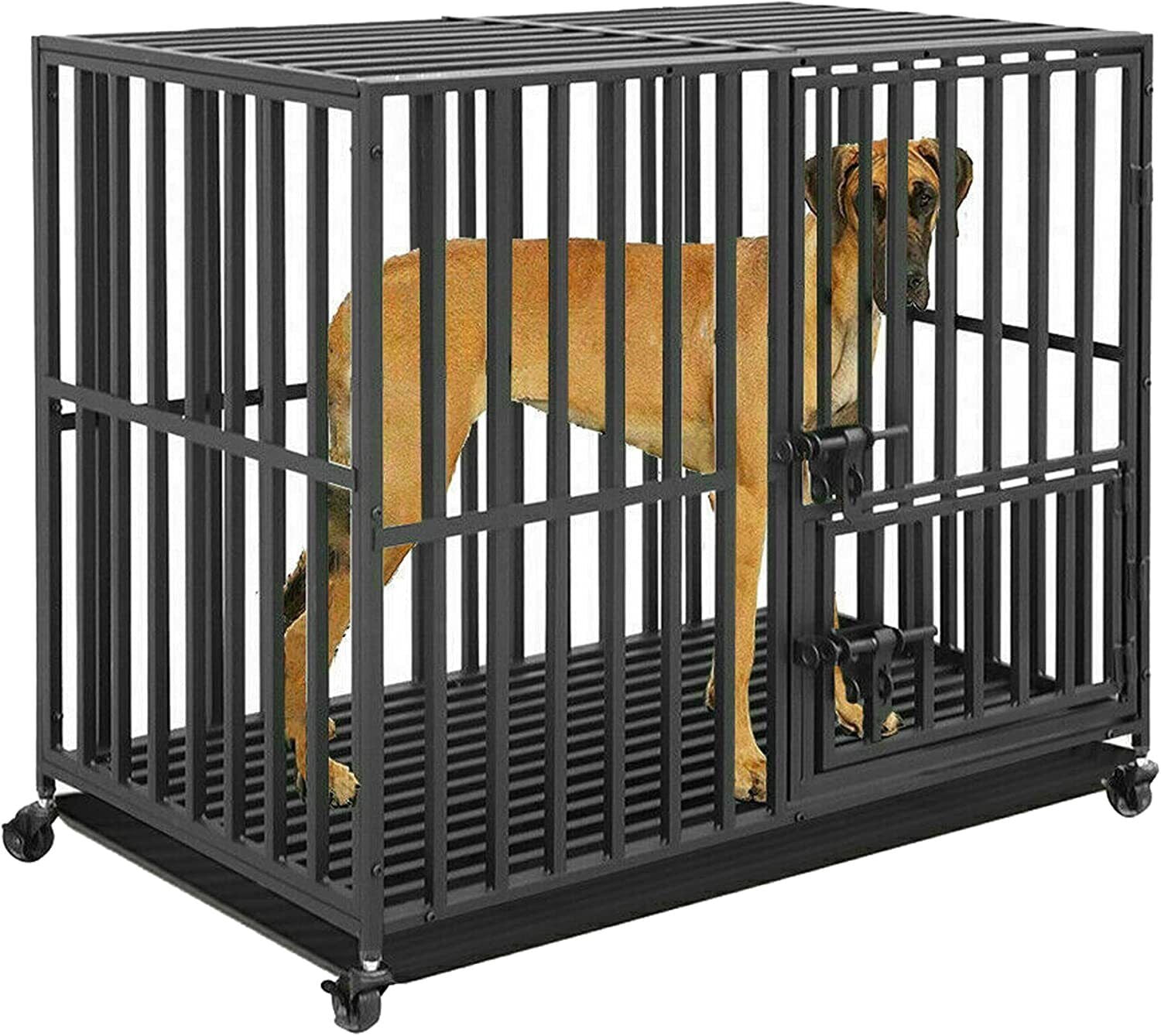 Curated visual reference: Visual Reference: Velvetblossom Heavy Duty Dog Crate 38Inch Pet Strong Metal Kennel