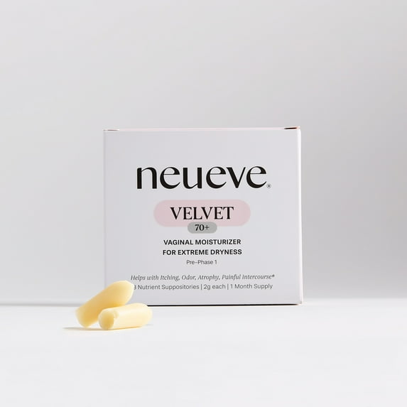NeuEve Velvet Vaginal Suppositories for Women Over 70 – Hormone-Free Moisture Support, 8 Count