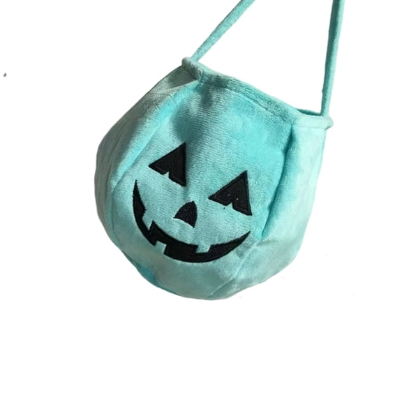 Velvets Halloween Treat Bag Comfortable Handle Pumpkin Theme Candy Holder