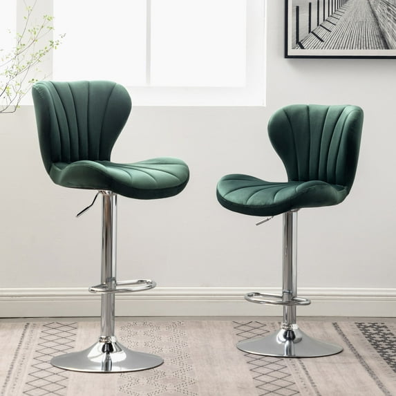 Velvety Fabric Upholstered | Adjustable Barstools for Commercial Bars | 250 lbs Weight Capacity and Sleek Look