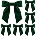 thumbnail image 1 of Velvety Pre-Tied Knot Bow Set of 5, Decorative Ribbon Bows for Wreath Christmas Tree Gift Wrap, Holiday DIY Wedding Party Home Decoration Accents, By Cosmug, 1 of 5