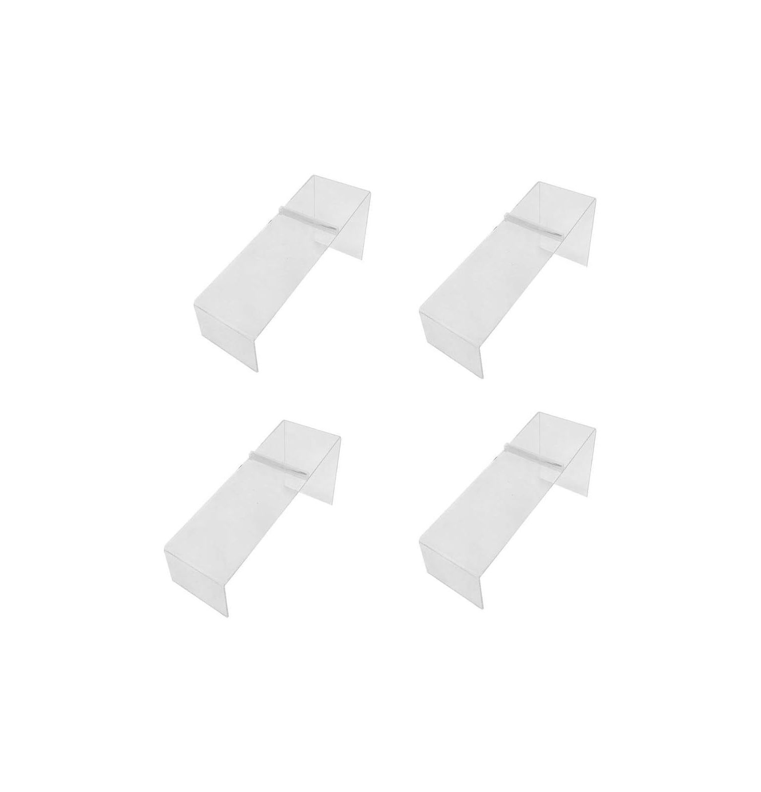 Velvexa 4 Pc 8x3x4 Clear Lucite Single Shoe Display Fixture Stand Heels
