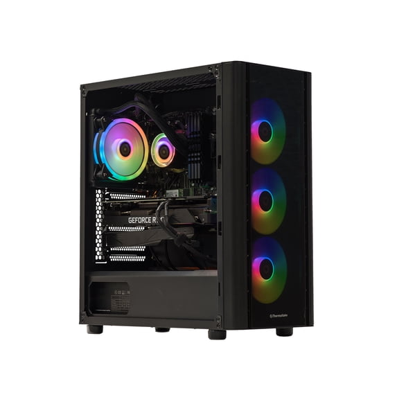 Velztorm Archux Custom Built Gaming Desktop PC (AMD Ryzen 7 3700X 8-Core, 64GB DDR4, 128GB PCIe SSD+2TB HDD (3.5), GeForce RTX 2060 6GB, 120mm AIO, RGB Fans, 750W PSU, Win 10 Home) Black VELZ0001