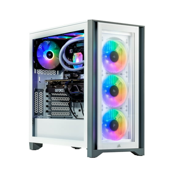 Velztorm Argentux Custom Built Gaming Desktop PC White (Intel i7-10700F 8-Core, 16GB RAM, 4TB SATA SSD, NVIDIA GeForce RTX 3060, Wifi, Bluetooth, 1xUSB 3.2, 1xUSB 3.0, 1xHDMI, Win 10 Home)