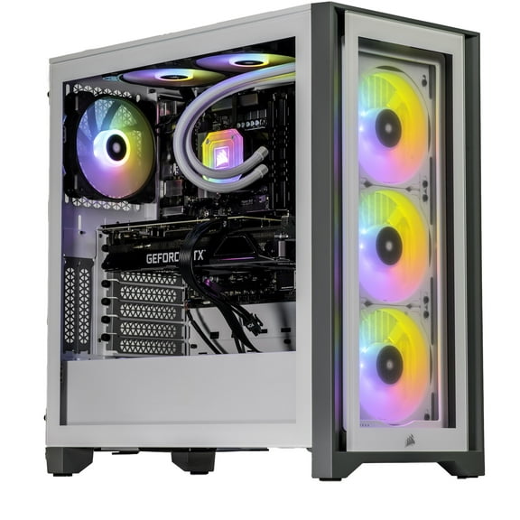 Velztorm Argentux Custom Built Gaming Desktop PC White (Intel i7-10700F 8-Core, 16GB RAM, 512GB SATA SSD, NVIDIA GeForce GTX 1050Ti, Wifi, Bluetooth, 1xUSB 3.2, 1xUSB 3.0, 1xHDMI, Win 10 Pro)