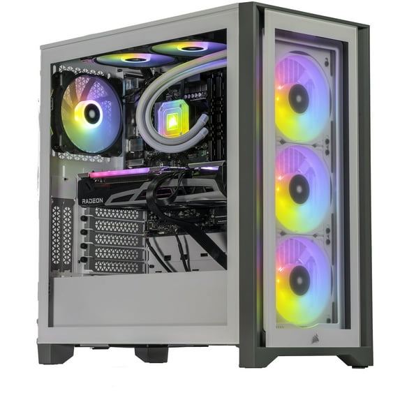 Velztorm Argentux Custom Built Gaming Desktop PC White (Intel i7-10700F 8-Core, 32GB RAM, 2TB m.2 SATA SSD, Radeon RX 6900 XT, Wifi, Bluetooth, 1xUSB 3.2, 1xUSB 3.0, 1xHDMI, Win 10 Pro)