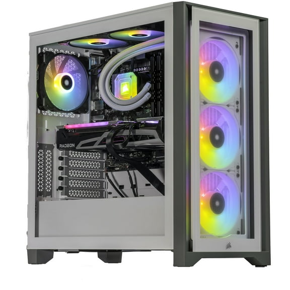 Velztorm Argentux Custom Built Gaming Desktop PC White (Intel i7-10700F 8-Core, 64GB RAM, 2TB m.2 SATA SSD, Radeon RX 6900 XT, Wifi, Bluetooth, 1xUSB 3.2, 1xUSB 3.0, 1xHDMI, Win 10 Home)