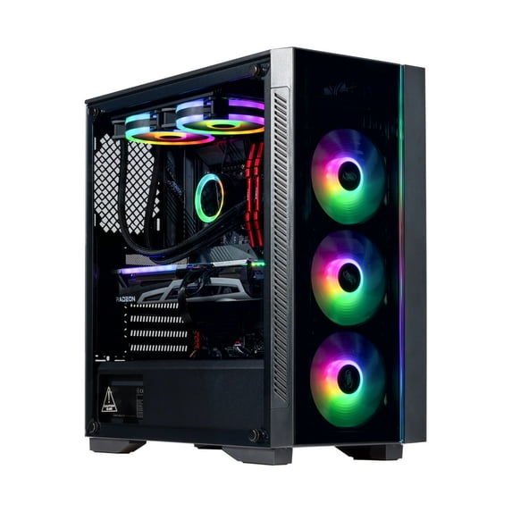 Velztorm Aspix Gaming Custom Desktop (Intel i9-12900K 16-Core, Radeon RX 6600 XT, 16GB RAM, 1TB m.2 SATA SSD + 2TB HDD, Wifi, USB 3.2, HDMI, Bluetooth, Display Port, Win 10 Home)