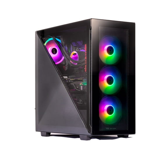 Velztorm Black Gladio Custom Built Gaming Desktop PC (AMD Ryzen 9 5900X 8-Core, 16GB RAM, 1TB PCIe SSD, NVIDIA GeForce GTX 1050 Ti, 7xUSB 3, 1xHDMI, Win 10 Pro)