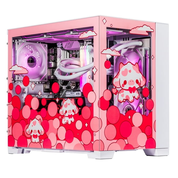 Velztorm Bubble Cow Custom Built Gaming Desktop PC (AMD Ryzen 7 5700X 8-Core, 32GB RAM, 1TB PCIe SSD + 1TB HDD (3.5), Radeon RX 7900 XTX, Wifi, Bluetooth, HDMI, Win 11 Home)