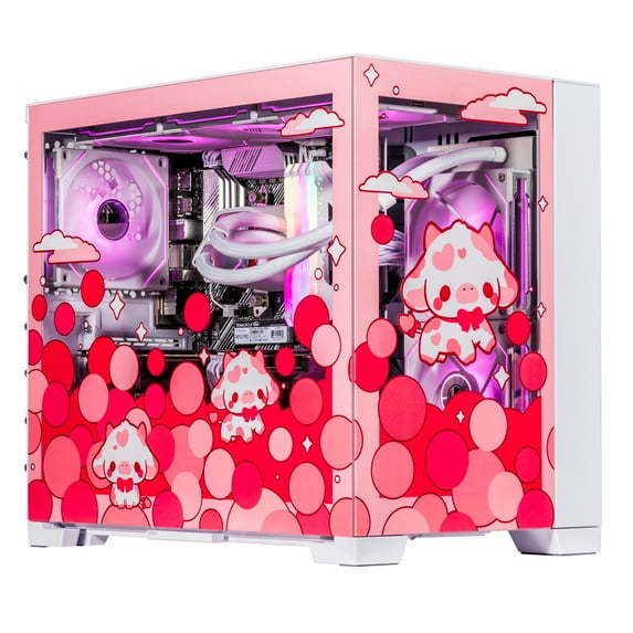 Velztorm Bubble Cow Custom Built Gaming Desktop PC (AMD Ryzen 7 5700X 8-Core, 64GB RAM, 2TB PCIe SSD + 3TB HDD (3.5), GeForce RTX 4070 Ti 12GB, Wifi, Bluetooth, HDMI, USB 3.2, USB 3.1, Win 11 Pro)