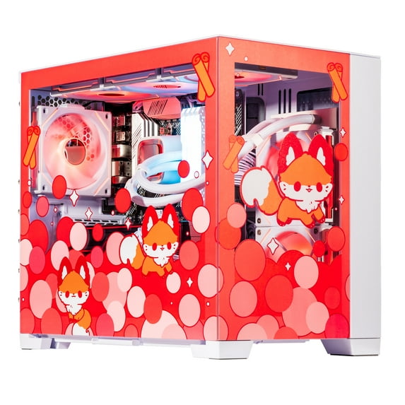 Velztorm Cinnamon Fox Custom Built Gaming Desktop PC (AMD Ryzen 7 5700X 8-Core, 128GB RAM, 2TB PCIe SSD + 2TB HDD (3.5), Radeon RX 6600 XT, Wifi, Bluetooth, HDMI, USB 3.2, USB 3.1, Win 10 Home)
