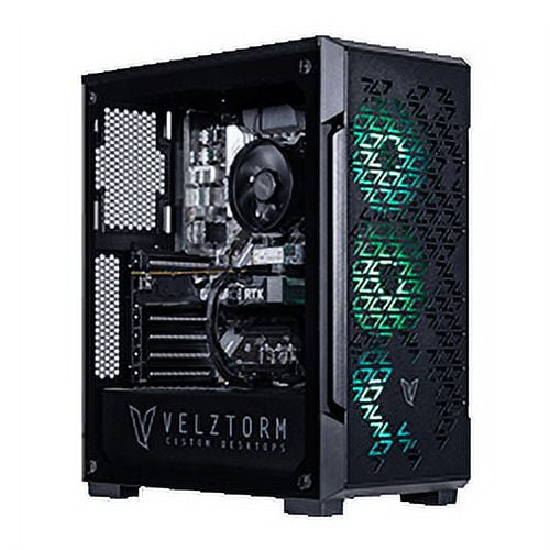 Velztorm Fultix Custom Built Gaming Desktop PC (AMD Ryzen 5-5500, GeForce GTX 1050 Ti, 32GB DDR4, 2TB PCIe SSD, 750W PSU, WiFi 4, Bluetooth 4.2, RJ-45, HDMI, Win 11 Pro)