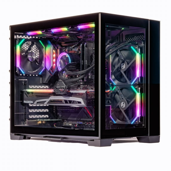 Velztorm Galax CTO SFF Gaming Desktop PC Liquid-Cooled (AMD Ryzen 7-5800X 8-Core, 32GB DDR4, 512GB PCIe SSD+2TB HDD (3.5), Radeon RX 6900 XT 16GB, WiFi-N, RGB Fans, 750W PSU, Black, Win 10 Home)