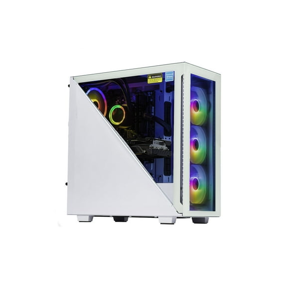 Velztorm Gladio Custom Built Gaming Desktop PC White (AMD Ryzen 9 - 5900X 12-Core, 64GB RAM, 1TB PCIe SSD, NVIDIA GeForce GTX 1050Ti, Wifi, Bluetooth, 2xUSB 3.0, 1xHDMI, Win 10 Home)