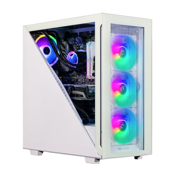 Velztorm Gladio Custom Built Powerful Gaming Desktop PC White (AMD Ryzen 9 5900X 12-Core, 32GB RAM, 2TB PCIe SSD + 2TB HDD (3.5), Radeon RX 6800 XT, Wifi, Bluetooth, 2xUSB 3.0, 1xHDMI, Win 10 Pro)