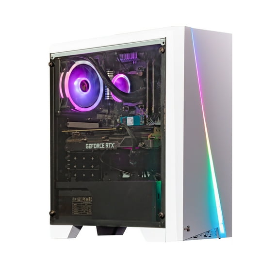 Velztorm Influux Custom Built Gaming Desktop PC (AMD Ryzen 5 3600 6-Core, 64GB RAM, 2TB PCIe SSD + 3TB HDD (3.5), NVIDIA GeForce RTX 2060, Wifi, Bluetooth, 4xUSB 3.1, 1xUSB 3.0, 1xHDMI, Win 10 Home)