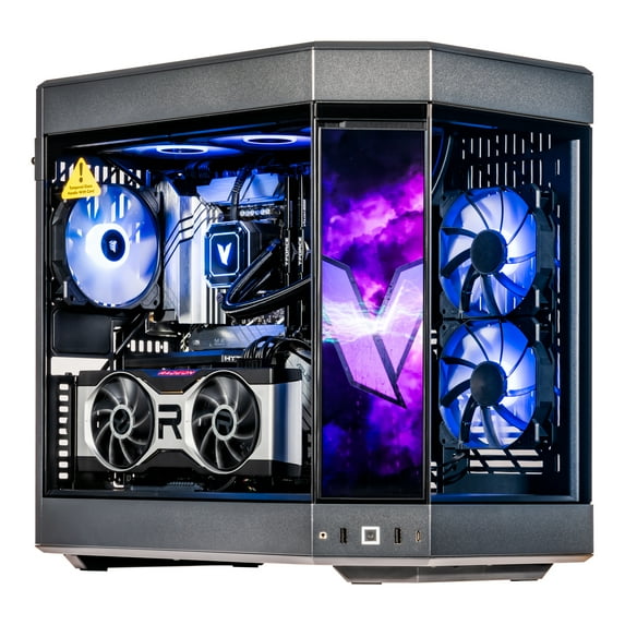 Velztorm LCD Black Praetix Gaming Desktop PC (Intel i9-13900K 2.20GHz, Radeon RX 6700 XT 12GB, 32GB DDR5, 1TB PCIe SSD + 2TB HDD, 360mm AIO, 1000W PSU, RGB Fans, WiFi 6E, Win 10 Home) VELZ0092